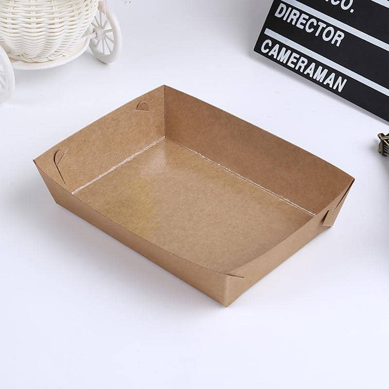 Kraft Cardboard Takeaway Food Trays, Pack of 500 - Size 5, 20 x 6 x 3cm - view 4