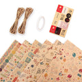 Kraft Gift Wrapping Paper Set Birthday Valentines Holiday 12 Sheets 50 x 70 cm - view 2