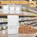 Kraft Paper Bags with Clear Window, Pack of 100 - 12 x 20 cm - view 2