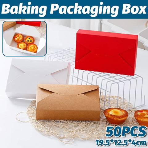 Kraft Paper Baking Dessert Boxes for Pastry and Cake - Pack of 50, Kraft Brown - view 2
