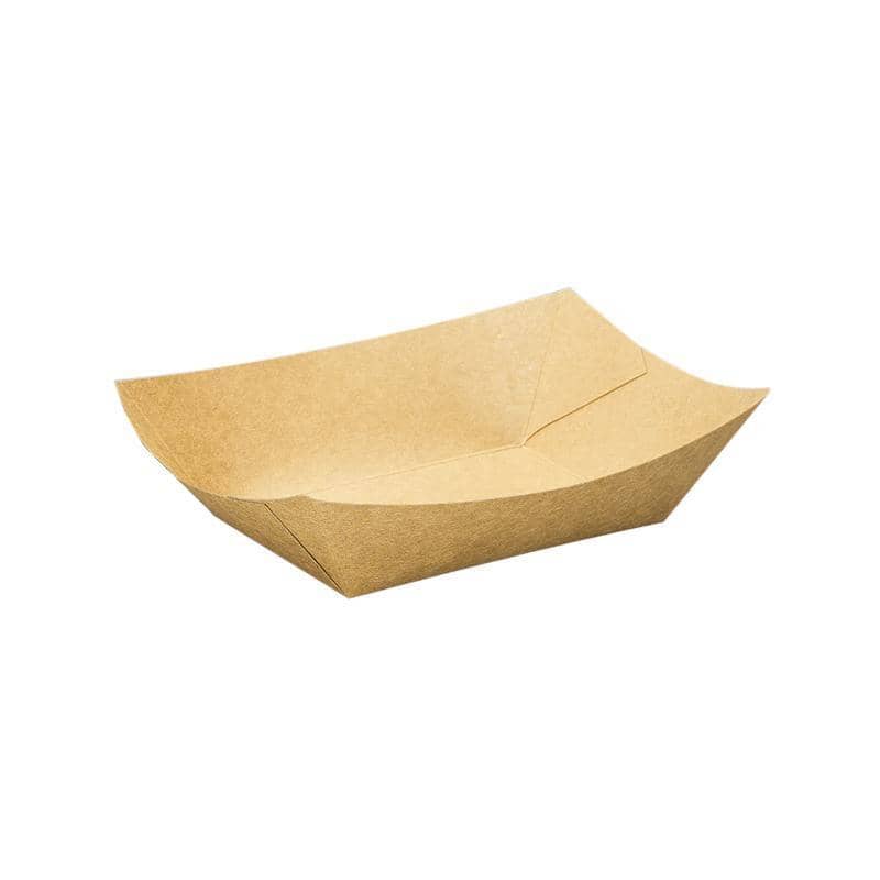 Kraft Paper Boat Food Trays, Pack of 200 - Size 2 (Top 14 x 10.2 cm)