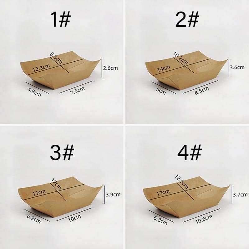 Kraft Paper Boat Food Trays, Pack of 200 - Size 2 (Top 14 x 10.2 cm) - view 4