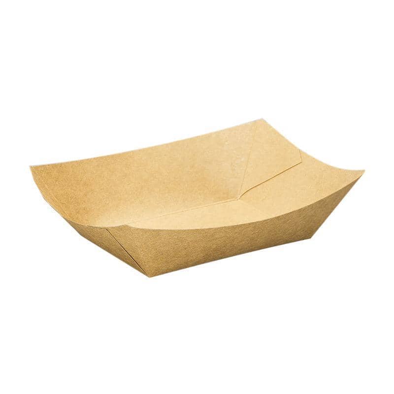 Kraft Paper Boat Food Trays, Pack of 200 - Size 3 (Top 15 x 12 cm)