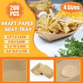 Kraft Paper Boat Food Trays, Pack of 200 - Size 3 (Top 15 x 12 cm) - view 2