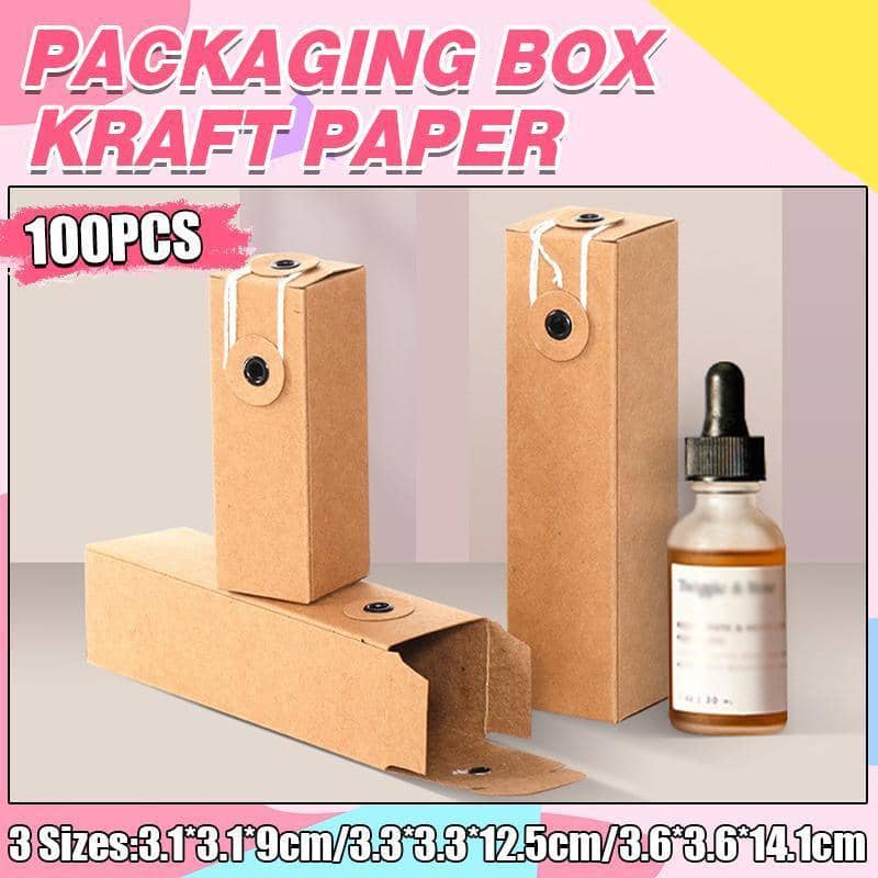 Kraft Paper Boxes - Medium, 3.3 x 3.3 x 12.5 cm, Pack of 100 - view 2