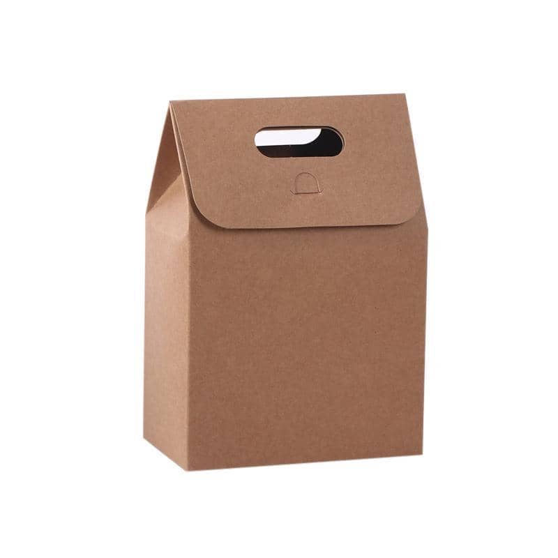 Kraft Paper Christmas Gift Bags - Pack of 100, 14 x 8 x 21 cm