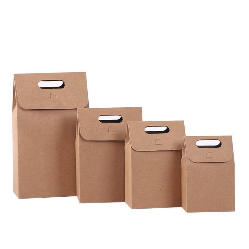 Kraft Paper Christmas Gift Bags - Pack of 100, 14 x 8 x 21 cm - view 3