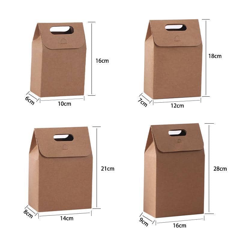 Kraft Paper Christmas Gift Bags - Pack of 100, 16 x 9 x 28 cm - view 4