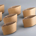 Kraft Paper Coffee Cup Sleeves, Pack of 200 - 8 cm Diameter - view 5