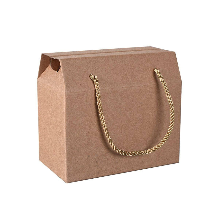 Kraft Paper Cookie Boxes with Rope Handle, Pack of 20 - Medium (18 x 10 x 12 cm)
