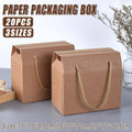 Kraft Paper Cookie Boxes with Rope Handle, Pack of 20 - Medium (18 x 10 x 12 cm) - view 2