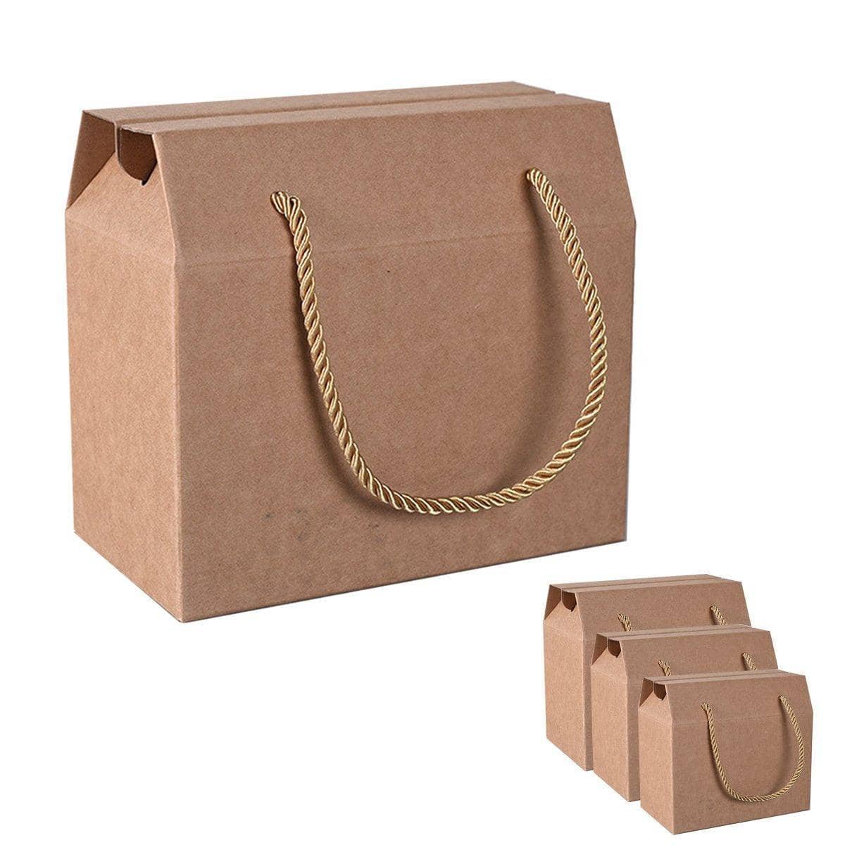 Kraft Paper Cookie Boxes with Rope Handle, Pack of 20 - Medium (18 x 10 x 12 cm) - view 3