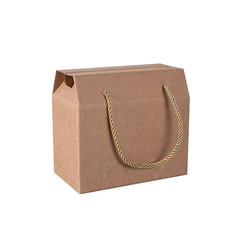 Kraft Paper Cookie Boxes with Rope Handle, Pack of 20 - Small (15 x 7.5 x 8.5 cm)