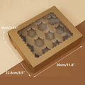 Kraft Paper Cupcake Box with Window - Pack of 25, 2 Holes - view 5