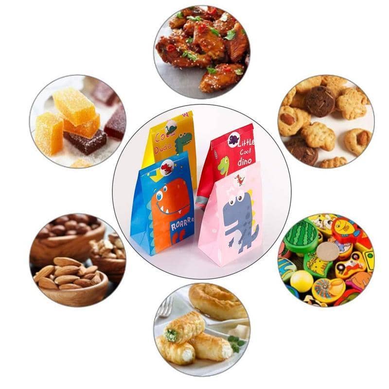 Kraft Paper Dinosaur Party Bags for Birthdays - Pack of 100 - view 3