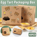 Kraft Paper Egg Tart Boxes for Bakery Packaging - Airplane Pattern, 4 Egg Tarts, Pack of 40 - view 2