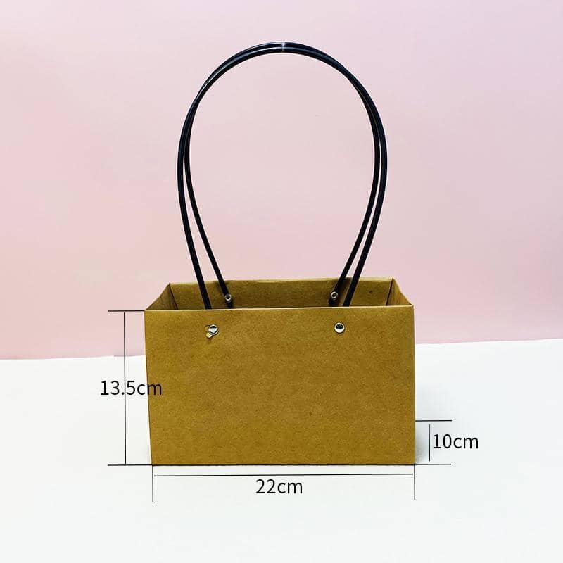 Kraft Paper Flower Bag with Handles, Pack of 25 - Large Square, 15 cm High - view 4