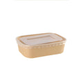 Kraft Paper Food Containers with PP Lids - 500 ml, Pack of 50