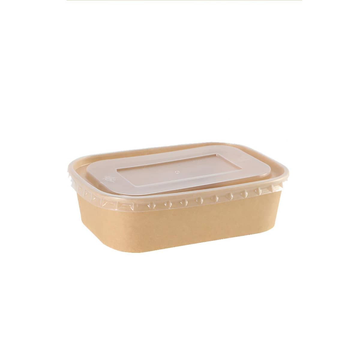 Kraft Paper Food Containers with PP Lids - 500 ml, Pack of 50