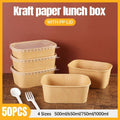 Kraft Paper Food Containers with PP Lids - 500 ml, Pack of 50 - view 2