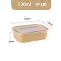 Kraft Paper Food Containers with PP Lids - 500 ml, Pack of 50 - view 4