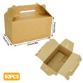 Kraft Paper Fried Chicken Takeaway Box with Handle, 21 x 13 x 11 cm - Pack of 50 - view 3