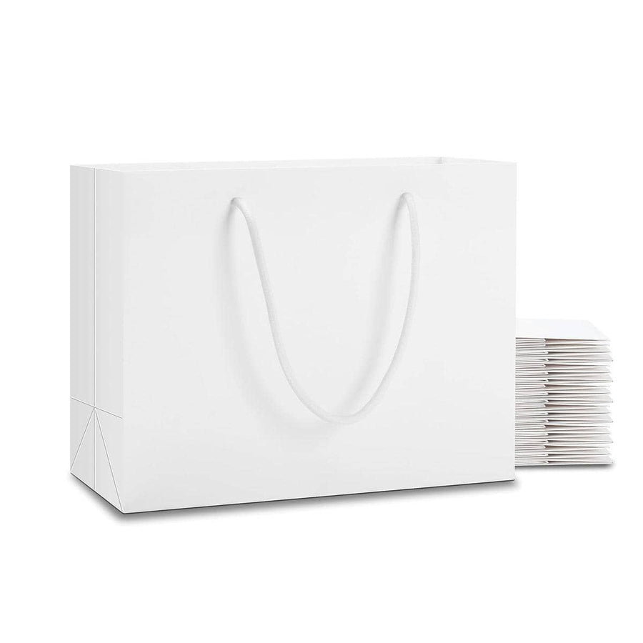 Kraft Paper Gift Bags Blank Shopping Handbags for Garment Packaging, Pack of 50 - 13 x 19 x 6 cm
