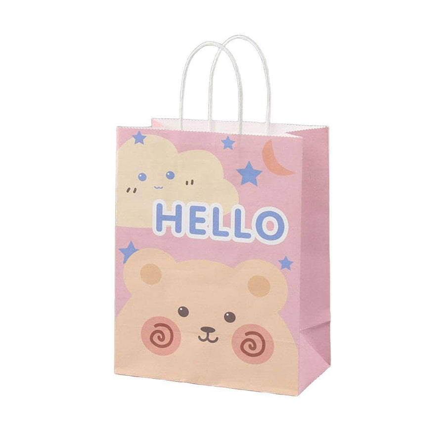 Kraft Paper Gift Bags for Kids - 18 x 9 x 23 cm, Style FDX, Pack of 50