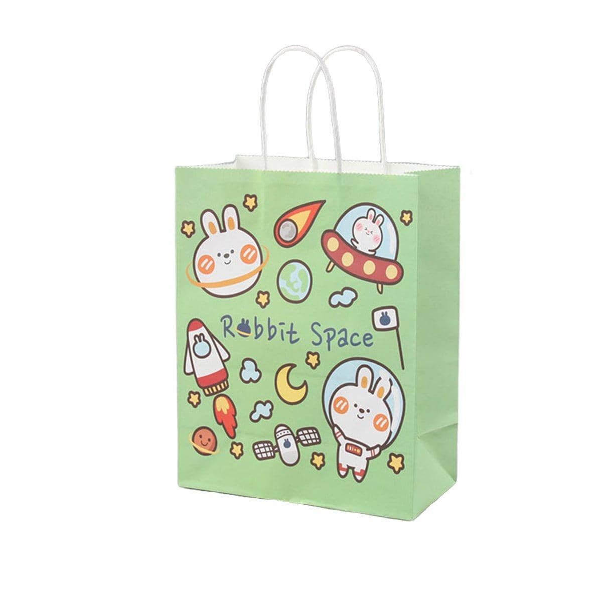 Kraft Paper Gift Bags for Kids - 18 x 9 x 23 cm, Style TKT, Pack of 50