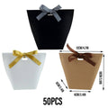 Kraft Paper Gift Bags with Ribbon Closure, Pack of 50 - Black - view 4