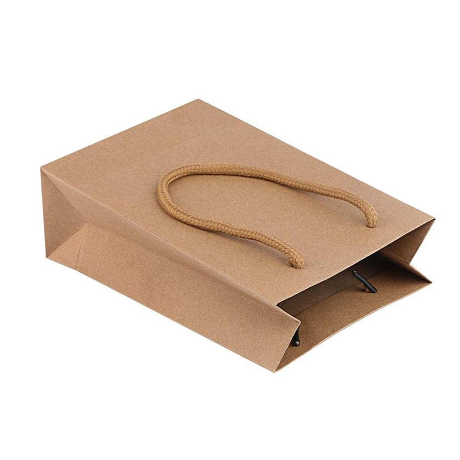Kraft Paper Gift Bags with Rope Handles, Pack of 25 - 35 x 26 x 10 cm