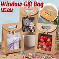 Kraft Paper Gift Bags with Window and Bow, 24 Pack - 16 x 12 x 6cm - view 2