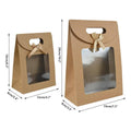 Kraft Paper Gift Bags with Window and Bow, 24 Pack - 16 x 12 x 6cm - view 3