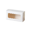Kraft Paper Gift Boxes with Clear Window, Pack of 50, 10.5 x 3.5 x 5.5 cm - White
