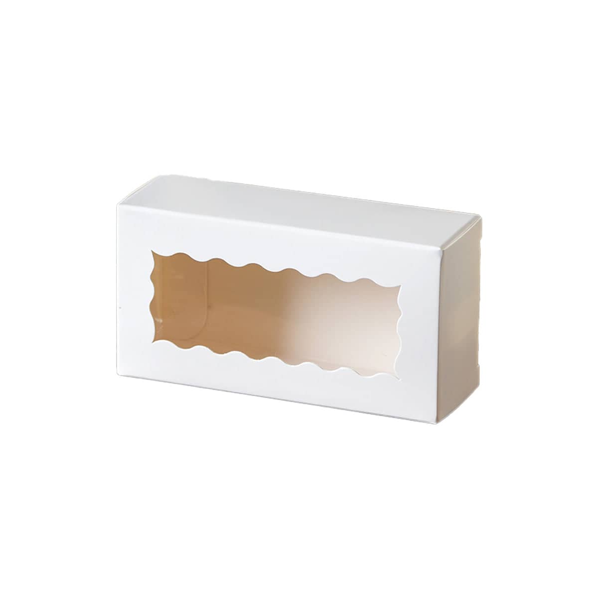 Kraft Paper Gift Boxes with Clear Window, Pack of 50, 10.5 x 3.5 x 5.5 cm - White