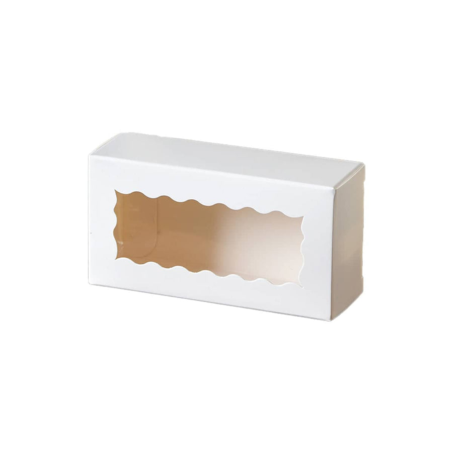 Kraft Paper Gift Boxes with Clear Window, Pack of 50, 10.5 x 3.5 x 5.5 cm - White