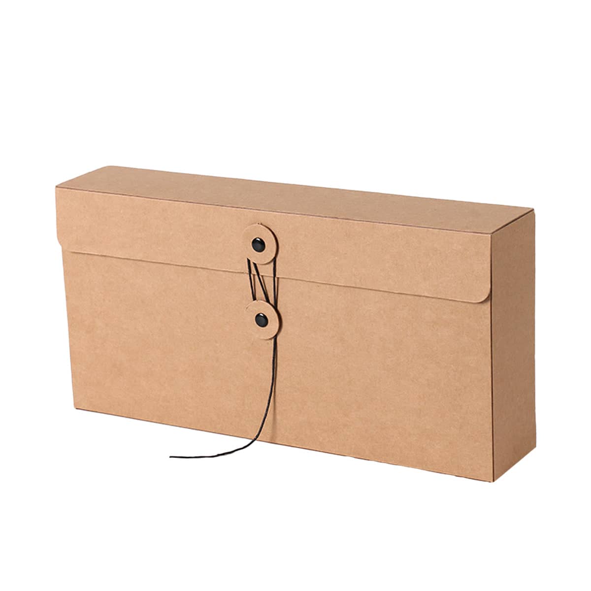 Kraft Paper Gift Boxes with Drawstring Closure - Size L (30 x 6 x 15 cm), Pack of 5