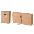Kraft Paper Gift Boxes with Drawstring Closure - Size M (10 x 6 x 13.8 cm), Pack of 10 - view 3