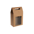 Kraft Paper Gift Boxes with Window and Handle, Pack of 24 - Size M (8 cm Wide, 19 cm High)