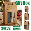 Kraft Paper Gift Boxes with Window and Handle, Pack of 24 - Size M (8 cm Wide, 19 cm High) - view 2