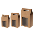 Kraft Paper Gift Boxes with Window and Handle, Pack of 24 - Size M (8 cm Wide, 19 cm High) - view 3