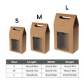 Kraft Paper Gift Boxes with Window and Handle, Pack of 24 - Size M (8 cm Wide, 19 cm High) - view 4