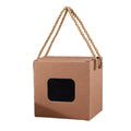 Kraft Paper Gift Boxes with Window and Rope Handles, Pack of 20 - 12.5 x 12.5 x 12.5 cm