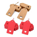 Kraft Paper Heart Gift Tags, 200 Pack - Red - view 3