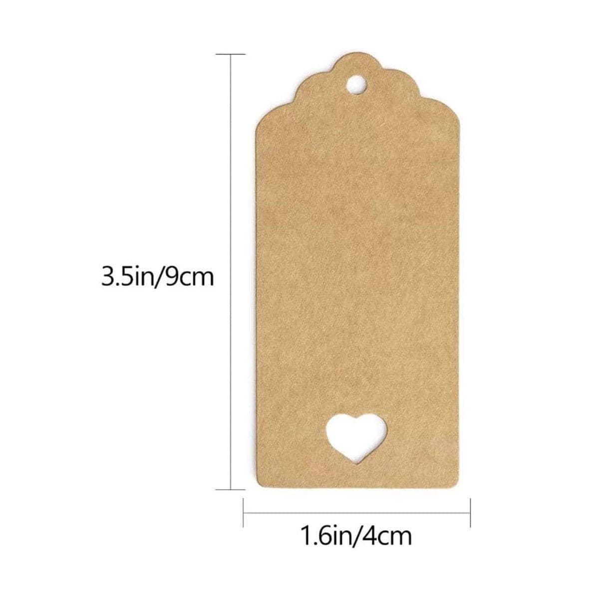 Kraft Paper Heart Gift Tags, 200 Pack - Red - view 4