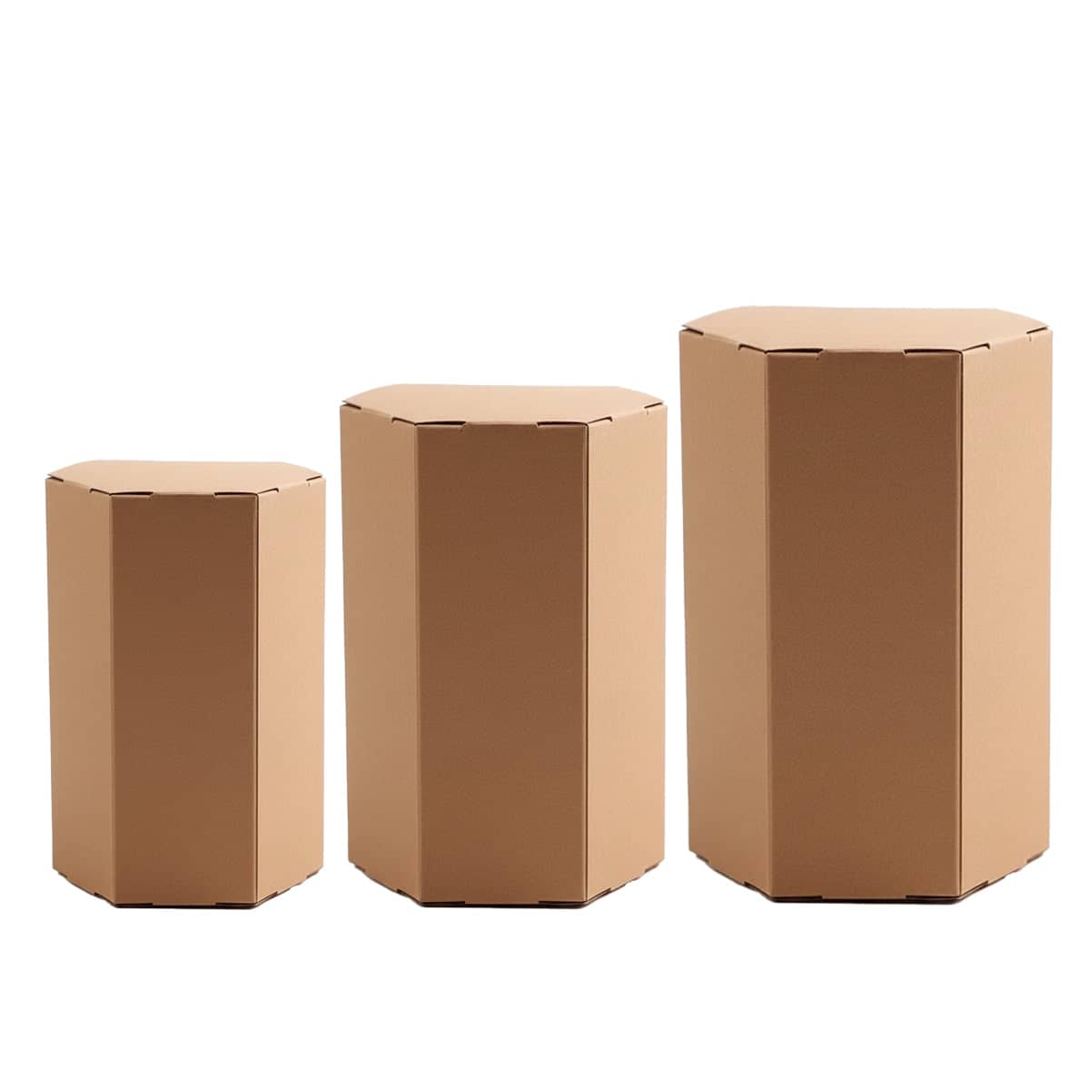 Kraft Paper Hexagon Gift Boxes, Pack of 20 - Size M (90 x 78 x 120 mm) - view 3