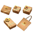 Kraft Paper Jewellery Gift Boxes with Sunflower Applique, Pack of 50 - 12 x 12 x 4 cm Box - view 3