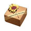 Kraft Paper Jewellery Gift Boxes with Sunflower Applique, Pack of 50 - 8.5 x 8.5 x 3.5 cm Box