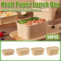 Kraft Paper Lunch Boxes with Lids - 750ml, Pack of 50 - view 2