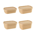 Kraft Paper Lunch Boxes with Lids - 750ml, Pack of 50 - view 3